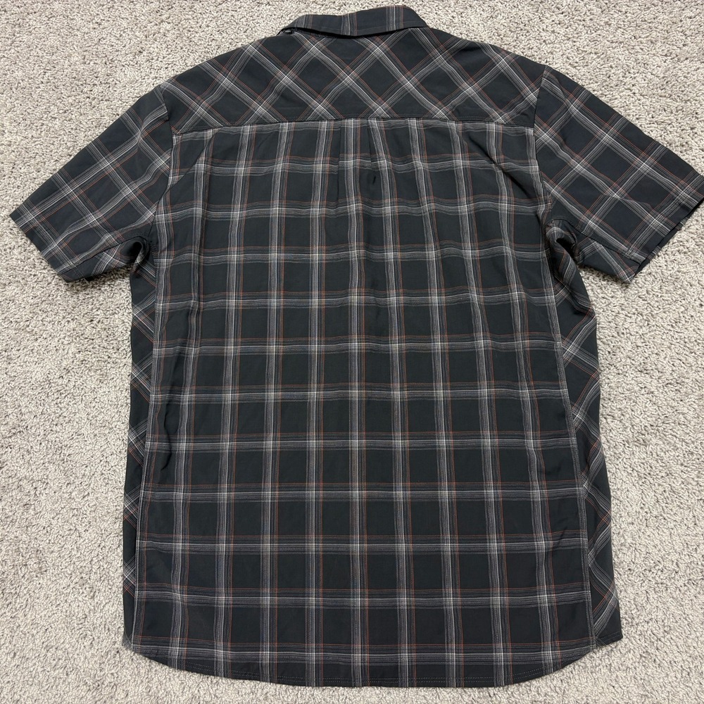 ICBREAKER Merino Shirt Short Sleeve Button Up Wool Gray Plaid Outdoor Men Large - Picture 8 of 16